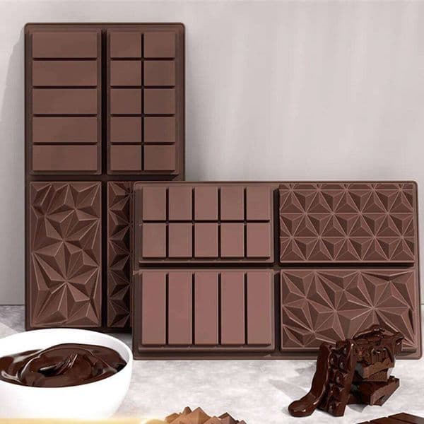 Valentine's Day 4 Cavities Deep with Bags Scraper Thick Stuffed Bar Silicone Chocolate Mold for Fill 26Y0115