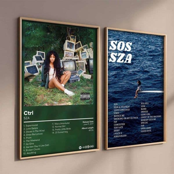 New Music Album SZA Sos Poster Aesthetics Rap Hip Hop Ctrl Canvas Painting Home Decoration For Wall Art Mural Fans Room Decor 26L0115