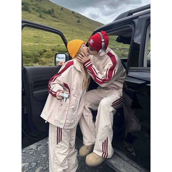 Casual Sports Suit For Men And Women Couples Autumn Light Outdoor Windbreaker Jacket Class Uniform Two Piece Set Trendy Women S Luxury Clothing
