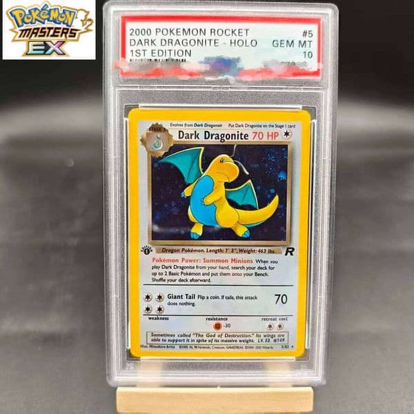 DIY PTCG 2000 DARK DRAGONIT 1ST EDITION 5/82 Collection Copy 10Points Rating Card Anime Game Gift Toy L260114
