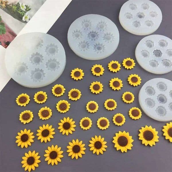 Valentine's Day 1PC Sunflower Daisy Silicone Fondant Cake Border Decorating DIY Chocolate Gumpaste Resin Clay Mold Baking Tool 26Y0115