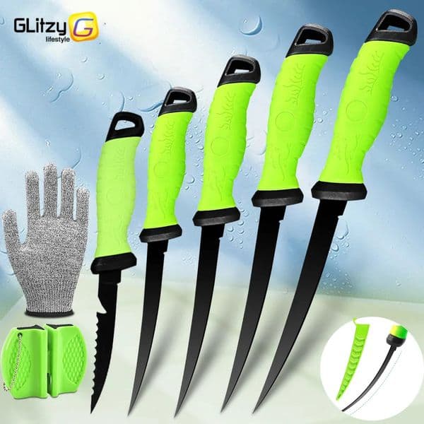 Fishing Knife Fillet Boning Knife for Fish 5 6 7 8 9 Inch Sashimi Knife Kitchen Non-stick Scraping Fishes Filleting Knife Sheath 260114