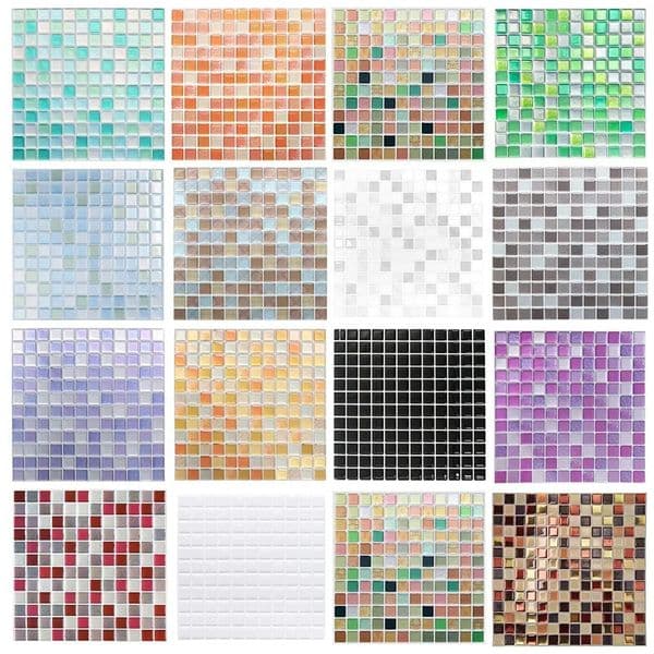 Crystal Mosaic Tile Wall Sticker 510PCS 3D Self Adhesive Waterproof DIY Backsplash Wallpaper Bathroom Kitchen Home Decoration 260114