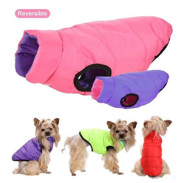 Dog Coat Reversible Pet Clothes For Small Medium Dogs Cat Autumn Winter Windproof Puppy Jacket Costume Chihuahua Pug Outfits 26Y0116