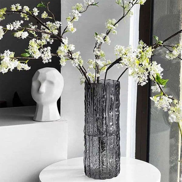 Valentine's Day 1PCS Minimalist Wind Glacier Transparent Glass Light Luxury High Sense Large Vase Living Room Dining Table Decoratio 26W0116