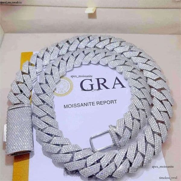 necklaces designer jewelry necklace cuban k chain Pendant Necklaces Iced IGI Out Pass Dia Tester Sterg Sier Necklace Vvs Moissanite chains for men b6