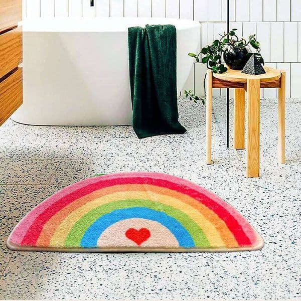VIKAMA Shower Bathroom Mats Foot Bedside Rugs Imitation Cashmere Hydrophobicity Manageability 26H0116