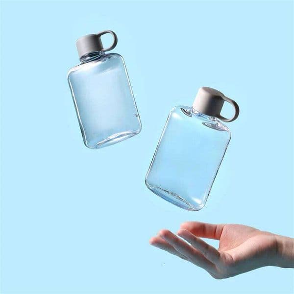 360ML Water Botlte Flat Bpa Free Sport Plastic Crystal Drinks Kettle Notebook Milk Juice Drinkware Outdoor Portable Cup 26Y0116 26Y0116