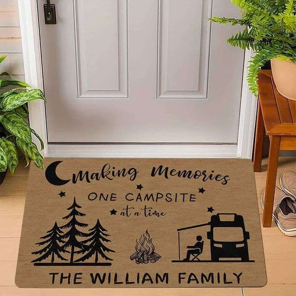 Weekend Forecast Camping - Indoor Outdoor RV Camper Mat Funny Doormat Entry Trailver Rug Gift 26H0116