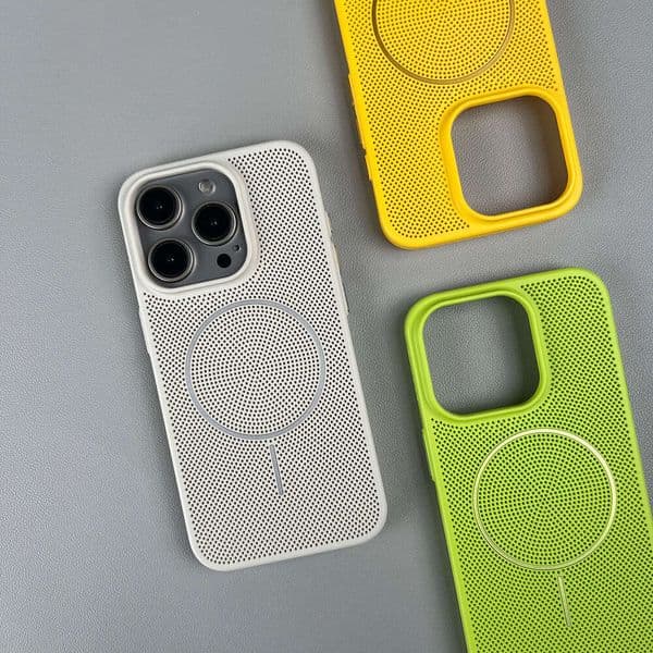 Suitable for iPhone 17 Pro Max Phone Breathable Heat Dissipation Mesh Case Fine Ring Magnetic Apple 16 Ultra-thin Shockproof 15