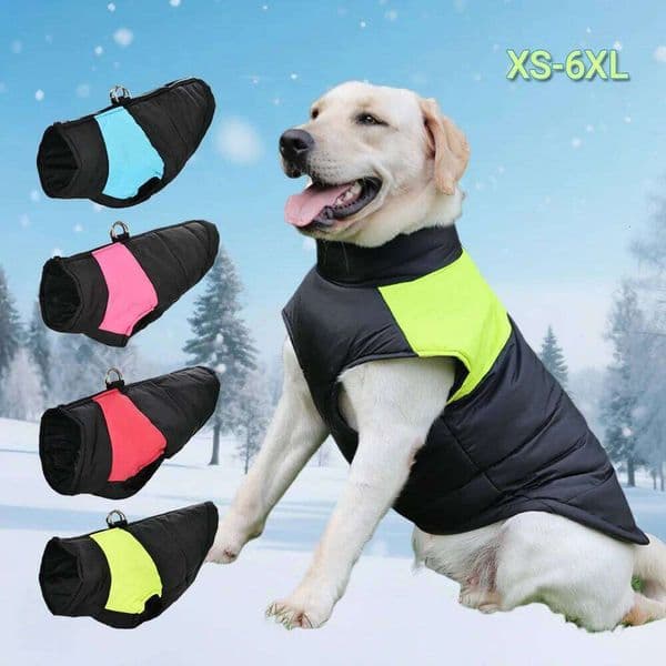 Pet Dog Jacket Warm Winter Clothes For Small Large Dogs Labrador Coat Windproof Waterproof Puppy Costume Vest With D-ring Pug 26Y0116