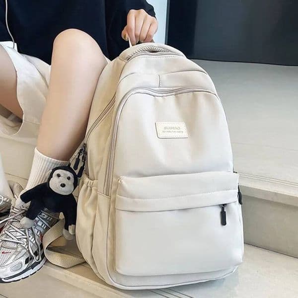 Bestseller Solid Color Backpack Women Multi-pocket College Book Bag Casual Laptop Backpacks Men Schoolbag Teenage School Bags For Girls ddmybear