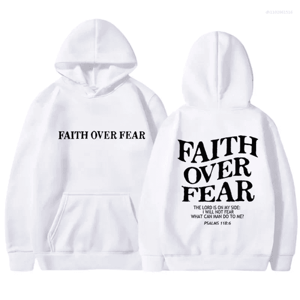 Men's Hoodies Belief Outweighs Fear. Fun Suitable For Both Men And Women. Autumn Winter Casual Long-sleeved Hooded Sweatshirts