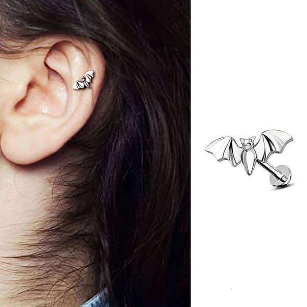 Valentine's Day F136 Titanium Bat Earrings 16g Internal Thread Animal Europe And The United States Ear Bone Lip Nail Body Piercing J 26H0115