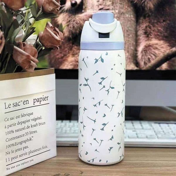 2026 1pcs double drink thermos cup sports water bottle 960ml, Large Capacity Sports Water Bottle with Handle, Travel Tumbler 26L0116