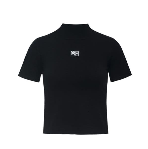 Fashion Womens Luxury T-shirt Designer Black Tops Embroidery Letters Tshirt Slim Tee Knitted Shirt