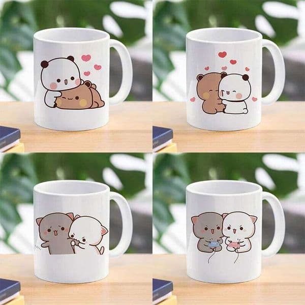 Bubu Dudu Coffee Milk Mocha Cat Panda Bear Couple Creative Present Cute Gift Drinking Tea Cup Mugs 26Y0116