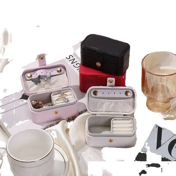 Cross-Border Mini Travel Portable Jewelry High-End Compact Ring Earring Storage Box