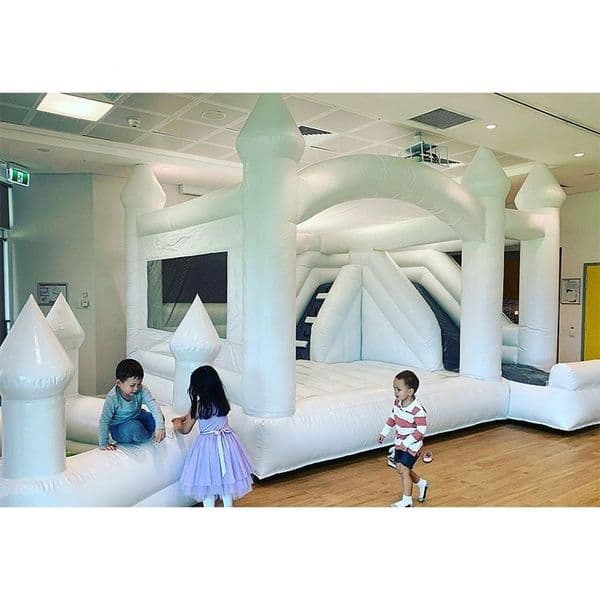 Free delivery White Inflatable Bouncy Castle With Slide Commercial Wedding Bounce House Combo For Kids Backyard Luxury Outdoor Game