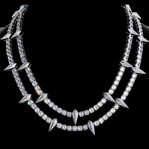 Hiphop 925 Sterling Silver VVS Wakanda Forever Iced Out 5mm Moissanite Tennis Chain