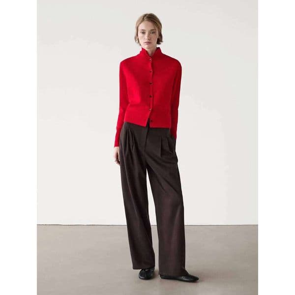 Ethereal Costume Massidutti Spring New Style Of Minimalist Commuter Slim High-Neck Long-Sleeved Knit Cardigan MAKOUFEI