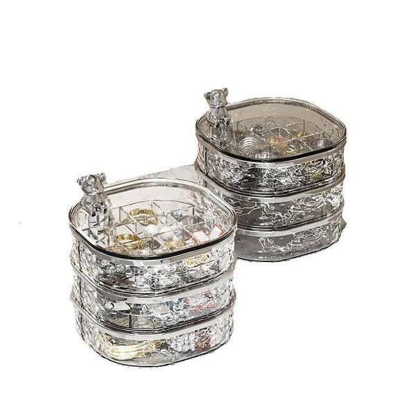 2026 High-End Casual Desktop Earrings Rings Necklaces Plastic Jewelry Storage Dressing Table Box