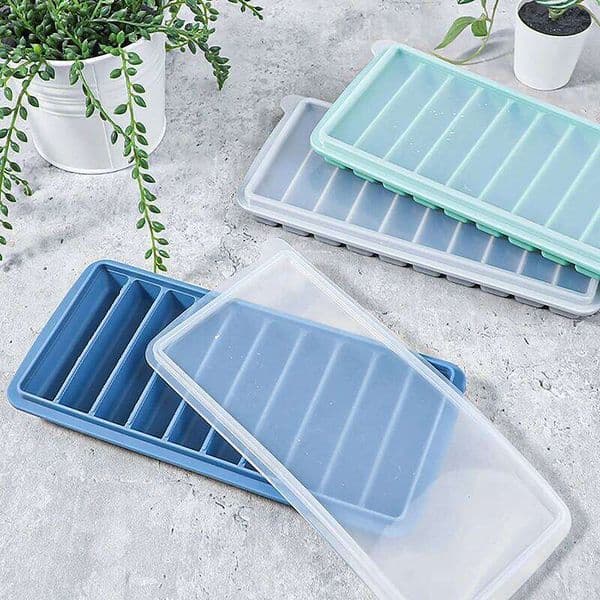 Valentine's Day 10 Grids Stick Shape Molds With Lid Non-Stick Cylinder Box Silicone Ice Cube Tray Mold DIY Jelly Chocolate Mould 26H0114