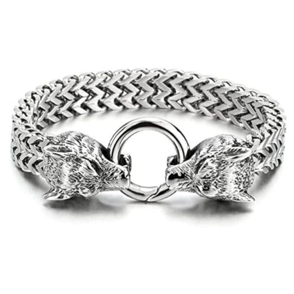 Brand Nordic Myth Titanium Steel Non-Fading Bracelet Retro Personality Viking Wolf Head Bracelet European And American