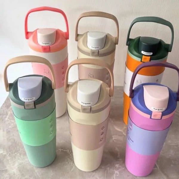 2026 New 960ml Double-Wall Vacuum Insulated Cup with Handle - Leakproof Thermal Cup, Non-Slip Grip & Spill-Proof Lid Ideal Gift 26W0116