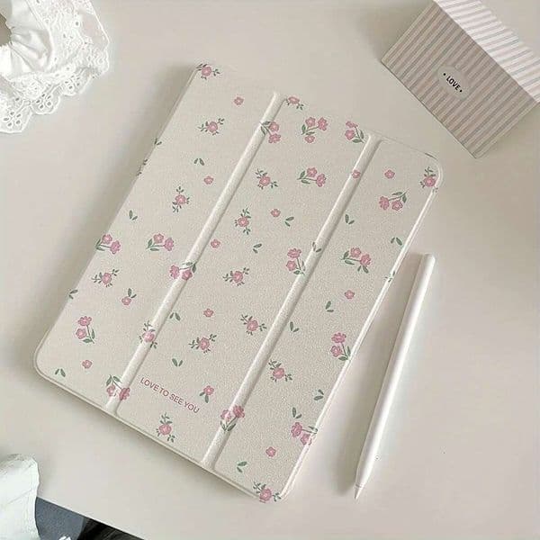 New Mirror Pink Small Floral Case for iPad , Compatible with 11inch Tablet, 70% off Style Air 4/Air 5