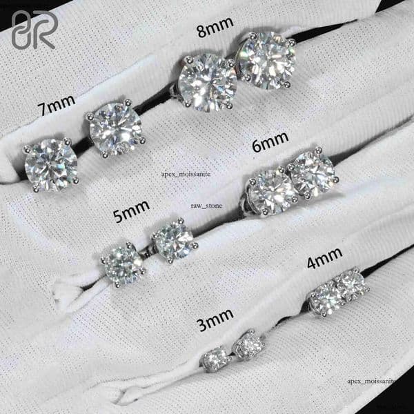 Wholesale Vvs Diamond Earring Factory Price 10k IGI 14k 18k Solid Gold Round Brilliant Cut Moissanite Hoop Stud Earrings Men Women 94
