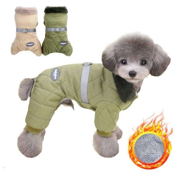 Fur Collar Overalls with D Ring Winter Dog Clothes for Small Dogs Puppy Jumpsuit Chihuahua Jacket Poodle Costumes Pet Coats 26Y0116