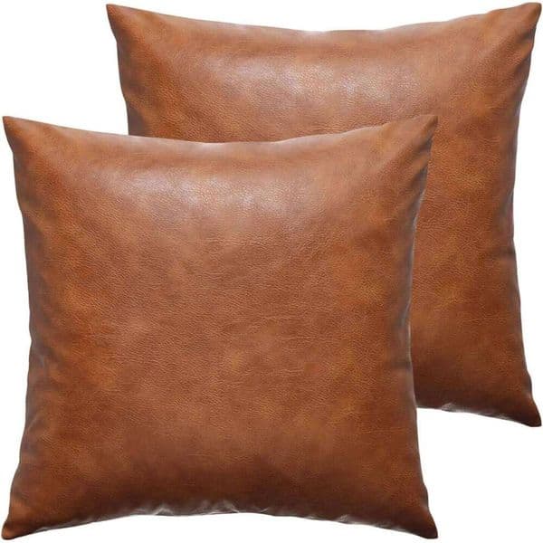 Large Throw Pillow 50/60CM Faux Leather Decorative Cushion Cover Modern Solid Outdoor Luxury Pillowcase for Couch Sofa Bed 26W0117