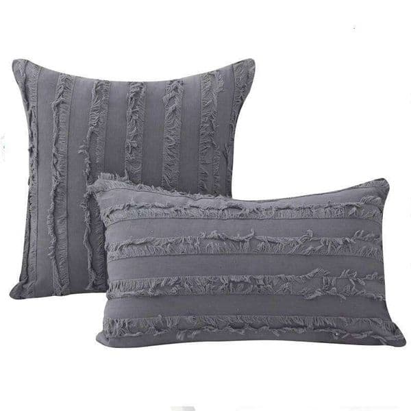 Homaxy Decorative Throw Pillow Case For Sofa 50x50cm Furry Cushion Cover Striped Sleep Pillowcase Aesthetic Cotton Linen 45x45 26W0117