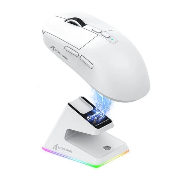 Attack Shark X6 PAW3395 Bluetooth Mouse24 Tri-Mode Connection RGB Touch Magnetic Charging Base Macro Gaming Mouse 260112