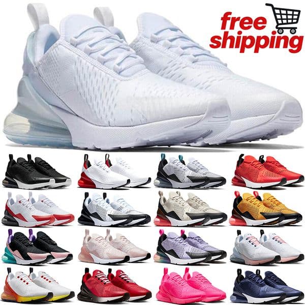 Free shipping Designer running shoes for men women 270s Sneaker Triple Black White Coral Stardust Tea Berry Barely Red Gold high quality breathable outdoor sports