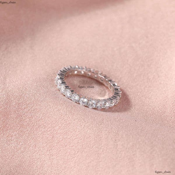 OAHLAN 3mm Fashion 925 Sterling Silver Women's Wedding Round VVS Moissaniteia Full Eternal Stackable Engagement Ring Size 3-11