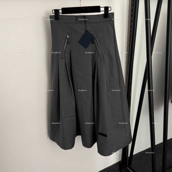 Fashion women skirt high quality girls skirt designer clothes women zipper double pocket high waisted suit half skirt A084X02N049