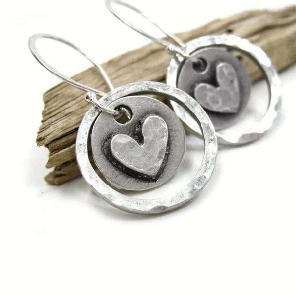 Bohemian Retro Earrings with Heart-shaped Pattern Hollow Design, Suitable for Daily Wear, Parties, and Vacations