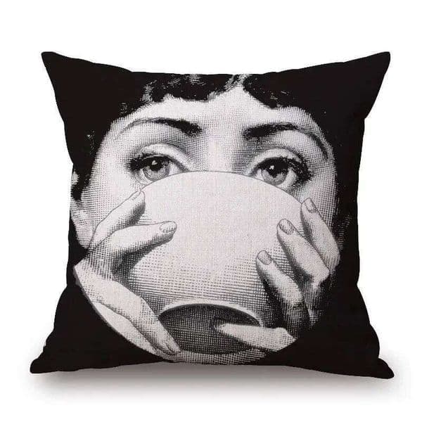 Pillow Case Pillow Case Polyester Girl Face Cushion Cover Beauty Covers Beige Pillow Case Home Decor Living Room Decoration Pillowcase 26H0117