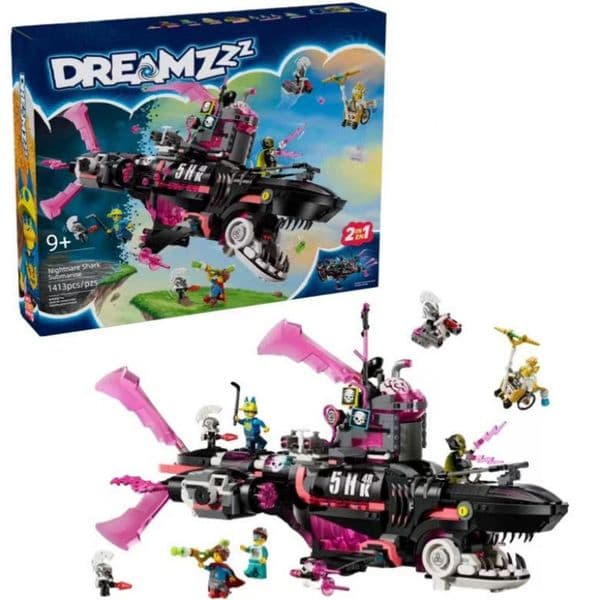 Cross-border new Dream City Hunter series nightmare shark submarine building toy set