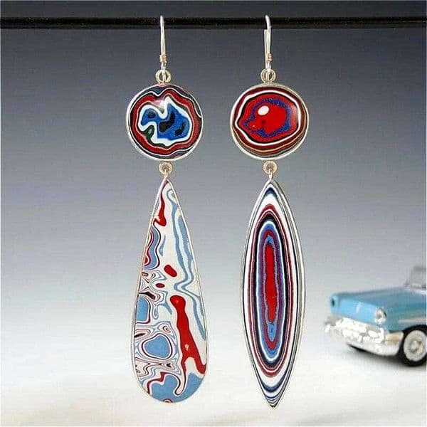 Vintage Bohemian Style Colored Asymmetrical Teardrop Dangle Earrings for Women Fashion Party Vacation Jewelry Accessories Crafts