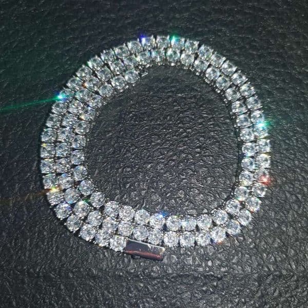 Mens Diamond Iced Out Tennis Gold Chain Necklaces Fashion Hip Hop Jewelry Necklace 4mm