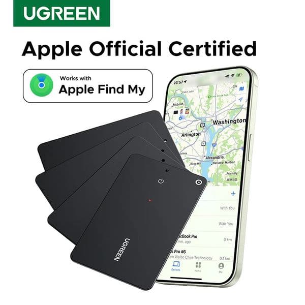 UGREEN Wallet Finder Smart Bluetooth Tracker Card and Item Locator for Luggage Tags Passports with Find My App Only iOS 260112