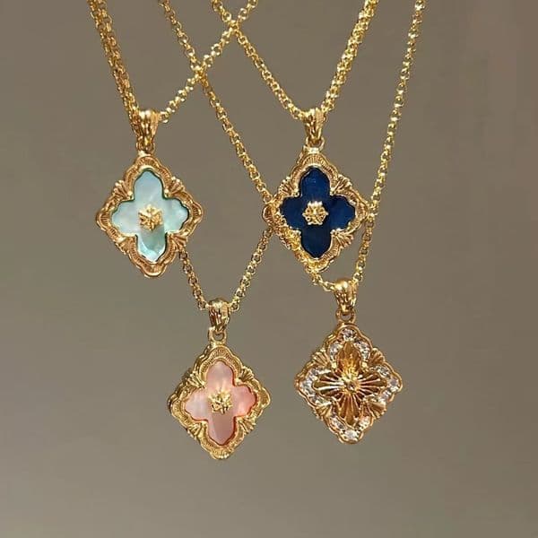 18K Gold Womens Designer Pendant Titanium Steel Necklace Wedding Party Jewerlry Accessories