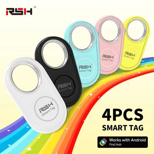 RSH 4PCS GPS Tracker for Global Finder Work with Android Googles Find Hub Anti-loss Alerts Smart Tag SoundFast Locator 260112