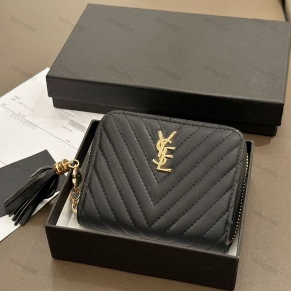 High quality Fashion designer wallets luxury womens short purses letters credit card holders Texture Camellia Women's ladies plaid money clutch bags with box