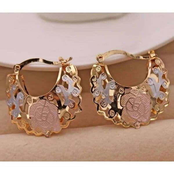 Stylish 14K Gold Plated Hoop Earrings for Women - Perfect ForWeddings, Parties, and Birthdays