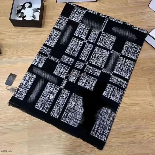 Designer holiday gift reversible two tone cashmere scarf, luxurious winter shoulder blanket packaging, and Christmas gift thumbnail 2