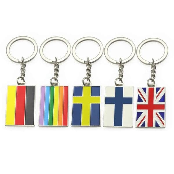 Flag Keychain Pendant Metal Rainbow Flag Keychains Luggage Bag Decoration Key Chain Keyring Z 1.4-7